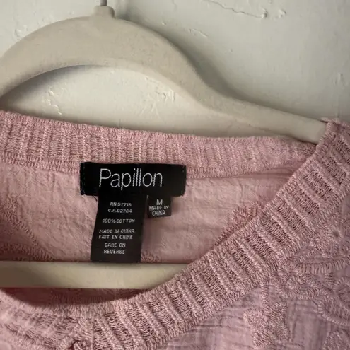 Papillon Blouse Y2k Fairy Coquette Medium Embroidered Lace Flutter Sleeve Top