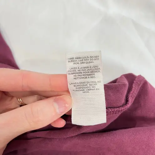 Garage  Muted Purple Fitted Short Sleeve Tee With Lace Back