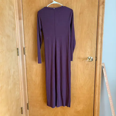 KIT and ACE Long Sleeve Knit Tie Waist Midi Dress Purple Size S