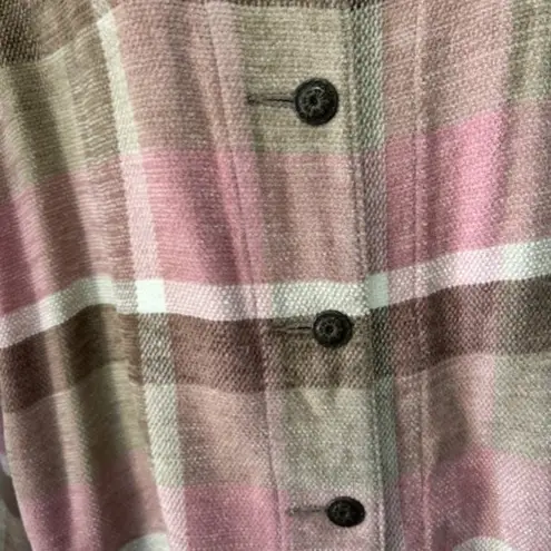Allison Daley Shirt Jacket 16 Plaid Pink Brown Cottagecore Outdoor Classic Warm