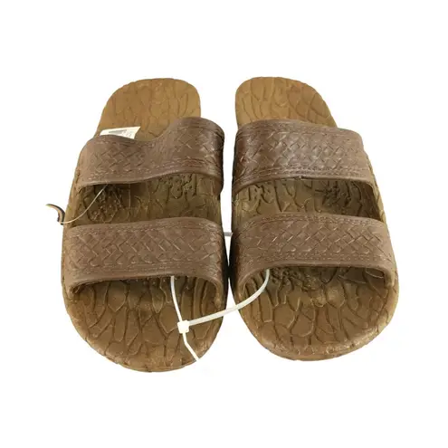 Pali Hawaii Pali Womens Sandals Slides Rubber Textured Brown Size 5