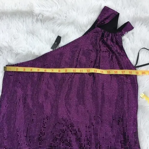 St. John Women’s one shoulder sparkly purple sequined evening dress size 12