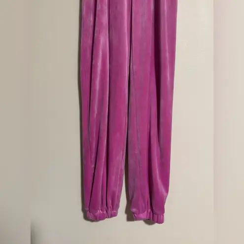 EUC Vivre La Vie Pink Waist Cutout Velour Joggers size small