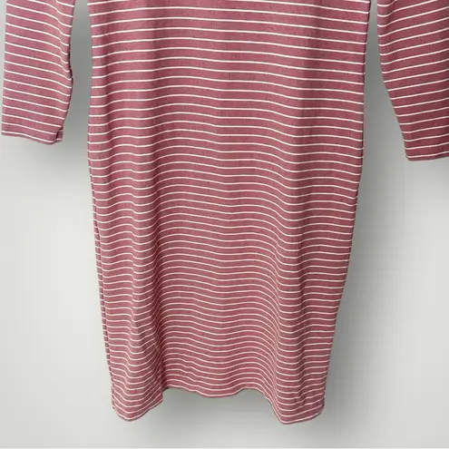 Sonnet James Reese Red White Stripe Play Dress Small 3/4 Sleeve Stretch Knit