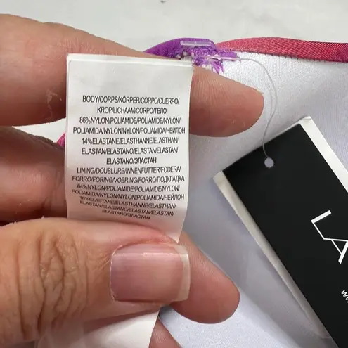 La Blanca  Sunset Shores Halter Tankini Swim Top Size 4 Colorful Slimming New