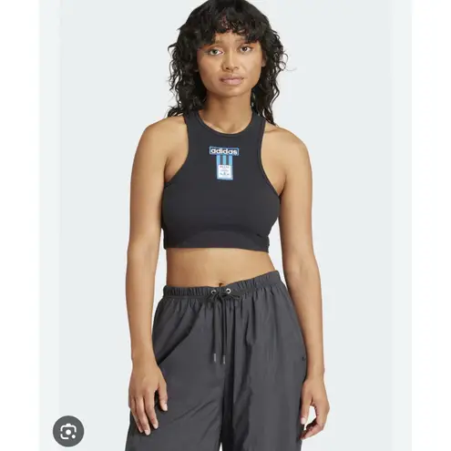 Adidas NEW  Women's Adibreak Cropped Tank Top Athletic Workout Black (Medium)