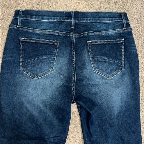 Driftwood Colette Stretch Denim Embroidered Floral Cuffed Crop Straight Jeans 32