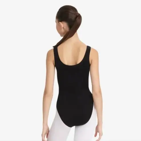 Capezio Black Cotton Tank Leotard Bodysuit Size Medium