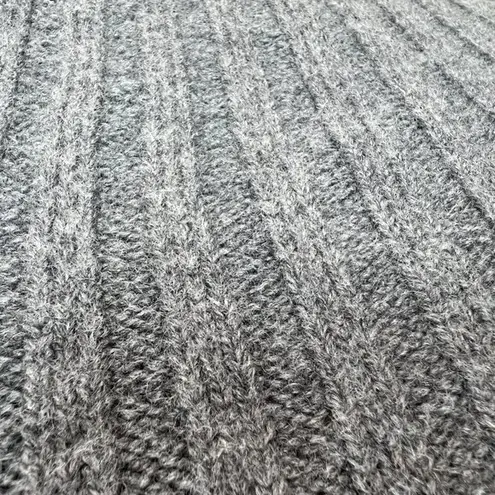 Garnet Hill Cardigan Sweater Small S/M Gray Open Front Ribbed Long Sleeve Knit