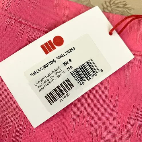 Solid & Striped The Lilo Bikini Bottom in Zigzag Watermelon Pink