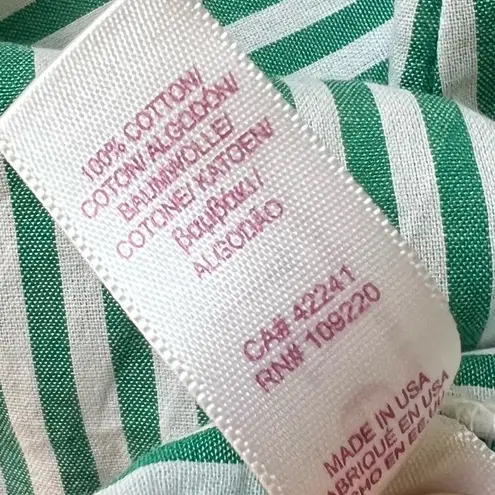 VELVET BY GRAHAM & SPENCER JAYEL COTTON STRIPE WRAP DRESS Green Size M