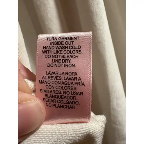 Juicy Couture  Pajama Set Button Front Top Pants Pastel Parchment Large Cream