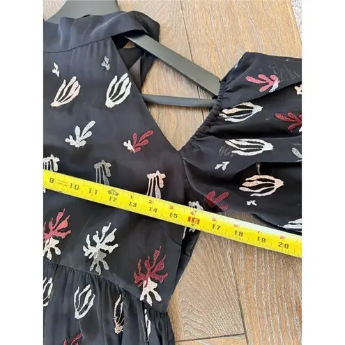 Caballero Coral Reef Dress Peek A Boo Shoulders Maxi Size Medium Black