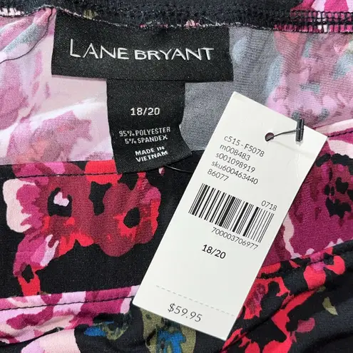 Lane Bryant  NWT Size 18/20 Black - Floral Print High-Low Hemline Pull On Skirt