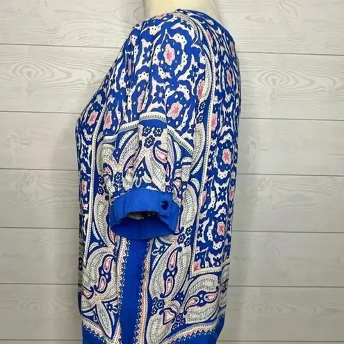 Traditional Desi blue/white top Size Medium Blue