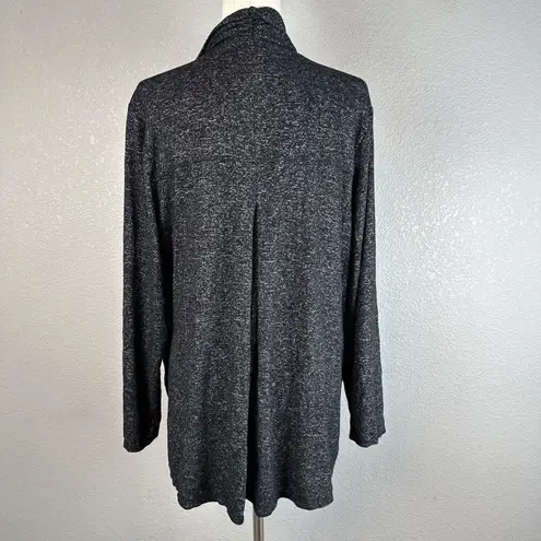 Habitat Womens Open Front Draped Cardigan Sweater Size XL Gray Marl Pockets