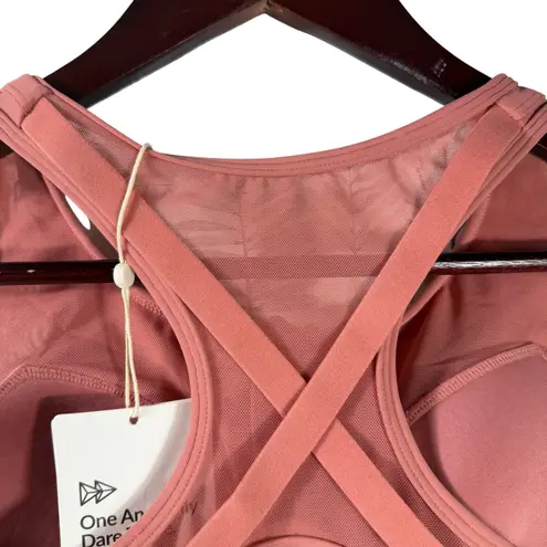 Yvette High Support Front Zip Sports Bra Rose Pink Workout Active Size XL – NWT