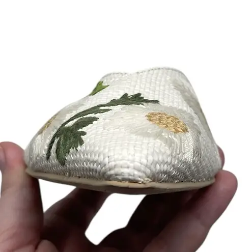Dolce Vita “Elm” Ivory Floral Raffia Mule Flats Women’s 7 Spring Summer White