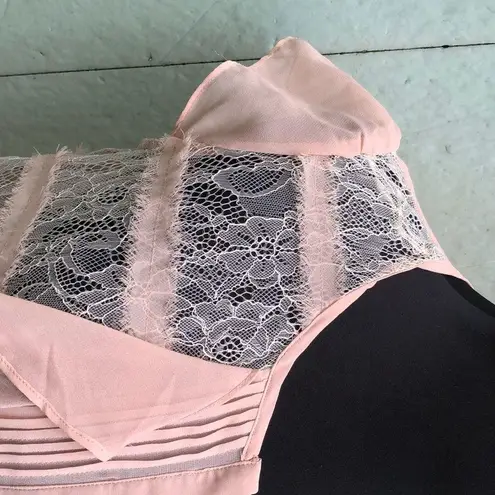 Jealous Tomato Sheer Lace Button Down Top S