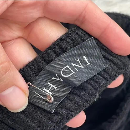 Indah Raina Bralette linen plunge crop top womens Black (small) going out party