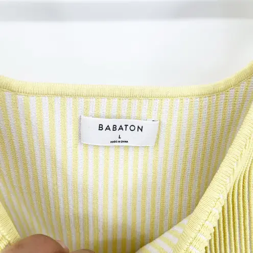 Babaton Aritzia Womens Ribbed Square Neck Cropped Sculpt Knit Tank Top Size L