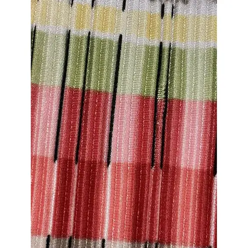 Plisse Top Blouse Multi Color Crinkles Pleats Accordion Stretch Large Red