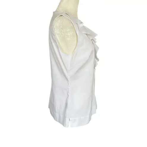 Semantiks women's size small white sleeveless ruffle front tank top blouse shirt