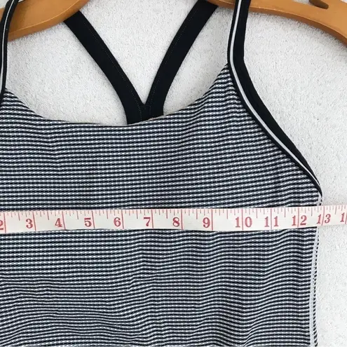 Lululemon  athletica Ujjayi Power Y Tank Top Black/White Size 6‎ Medium Support