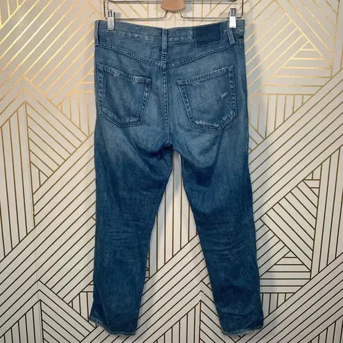 Amo Denim Tomboy Crop Jeans Happy Camper Medium Wash Blue Size 26 Blue