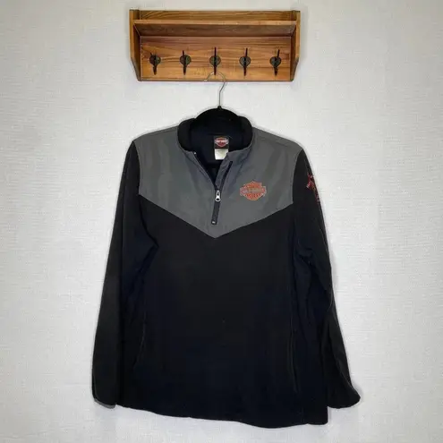 Harley Davidson | Black Fleece 1/4 Zip Up Pullover Size XL