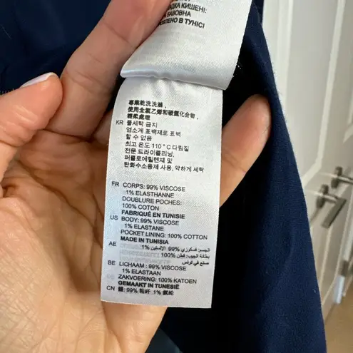 Sandro Paris Parigo Marine Navy Blue Stretch Crepe Jumpsuit | Small