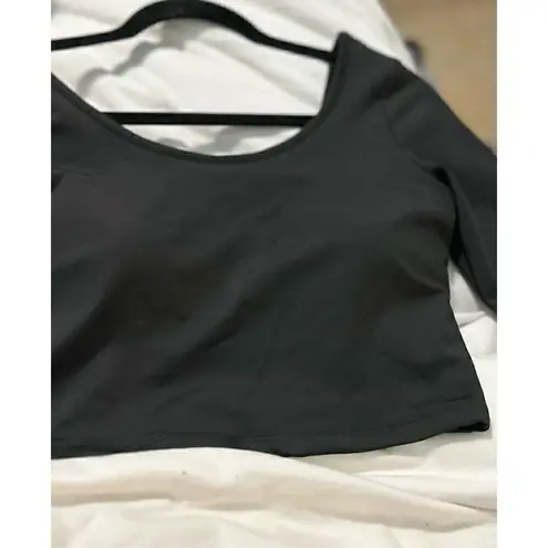 Open back criss cross workout top Black Size M