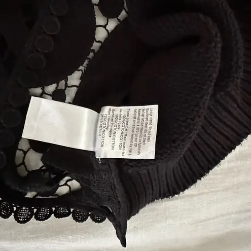 See By Chloe Women’s Black Small Lace Sweater Silk Blend