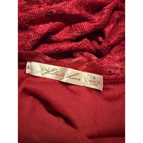 Liberty Love Red Lace Bodycon Dress Cocktail Party Evening Sexy Small whimsi Y2K fairy lace s