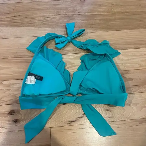 Kenneth Cole  ruffle bikini top! Size Medium. Aqua.