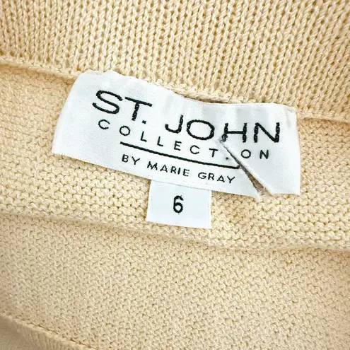 St. John | Knit Pencil Long Straight Light Butter Yellow Skirt Elastic | Size 6