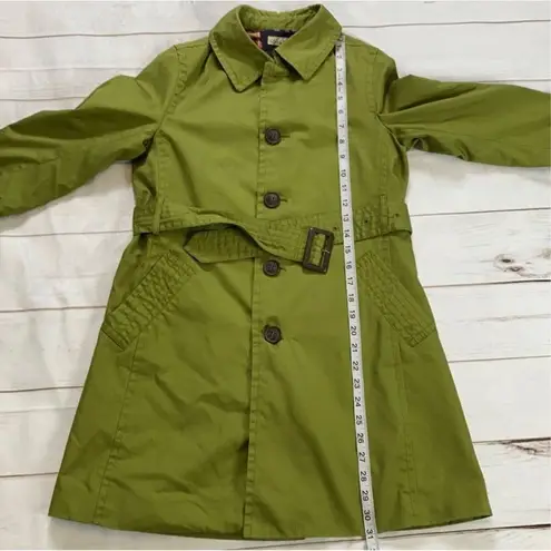 Ropé Picnic Green Belted Trench Coat Size 38/Small Green