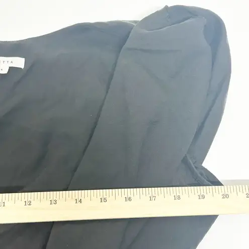 Vetta Womens Quiet Luxury Minimalist Wide Leg Wrap Cape Jumpsuit Size 4 Black