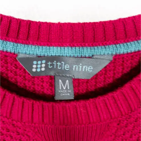 Title Nine Dark Pink Breakthrough Crew Neck Sweater Long Sleeve Women's Medium