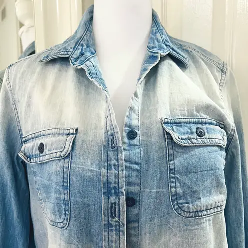 American Eagle AEO Light Wash Denim Shirt