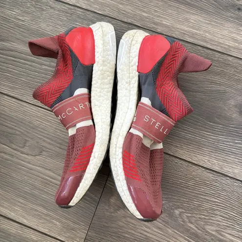 Stella McCartney x Adidas Red/Grey Knit Ultra Boost Sneakers Orange Size 9