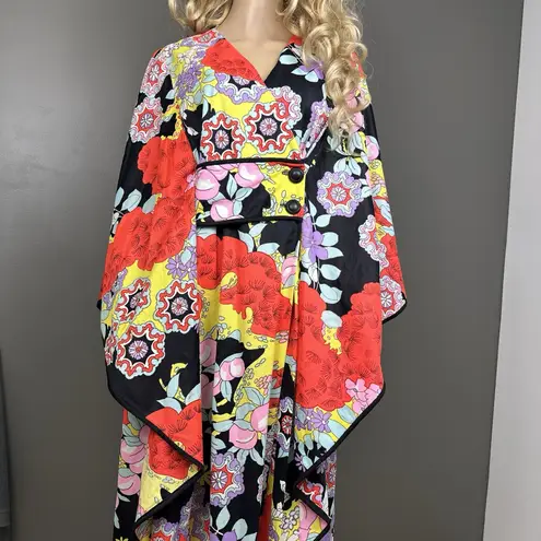 Vintage Styled by Tyrone Kaftan Dress Medium ILGWU Union Made 100% Nylon Floral