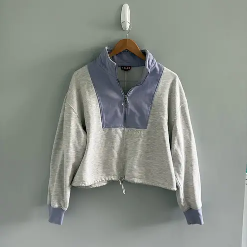 Staud Alys Colorblock Sweatshirt Gray Size L