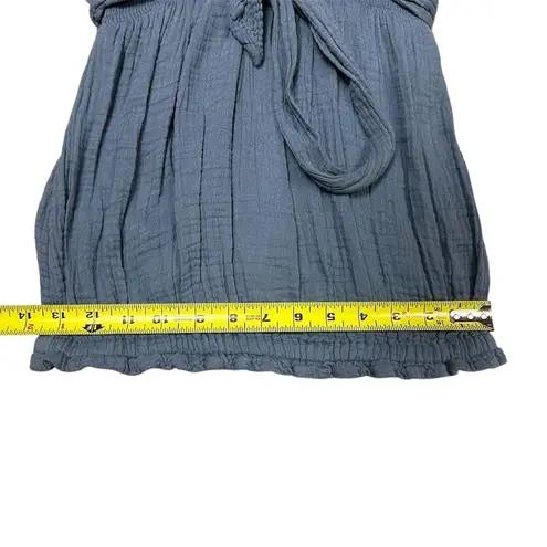 Evereve Women's Strapless Riley Gauze Jumpsuit Size M Lake Blue Summer Casual