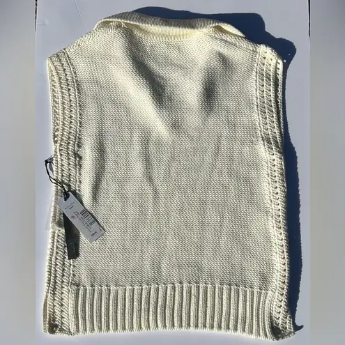 Michael Stars Torrance Collar Sweater Vest color chalk women’s x small