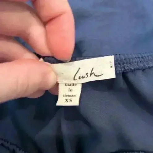 Lush Clothing Lush Vintage dark blue satin looking strapless dress in size xs