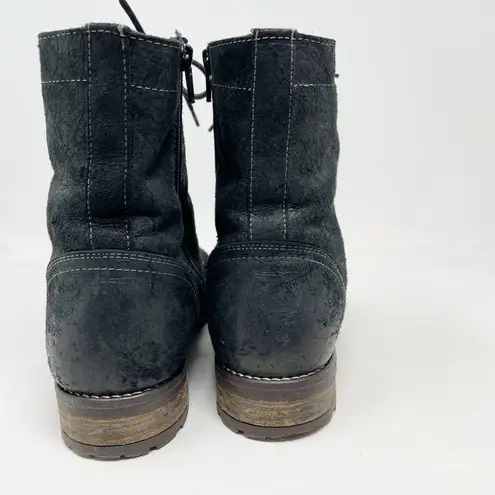 Taos Comrade Distressed Black Leather Lace Up Ankle Combat Boots womens 42 11