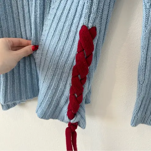 Pinko Blue Oversized Mock Neck Sweater Size L