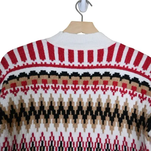 Loft  Womens S Fair Isle Mock Neck Tunic Sweater