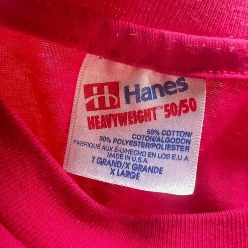 Hanes Vintage 1992 Womens Nathan Richards Single Stitch T-Shirt Hot PInk Cactus Large